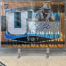 2021 Panini Select Football Jumbo Relic Orange PULSAR Auto /25 Chuba Hubbard  RC