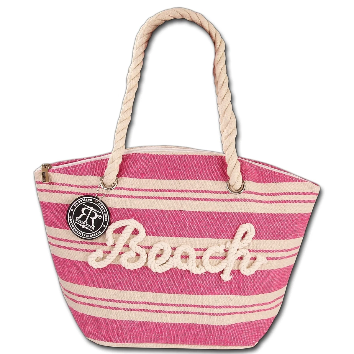 Sac De Plage Ou Shopping Lolita Lempicka En Coton Réversible, Parme/blanc Ou Vert Fluo/blanc, Neuf