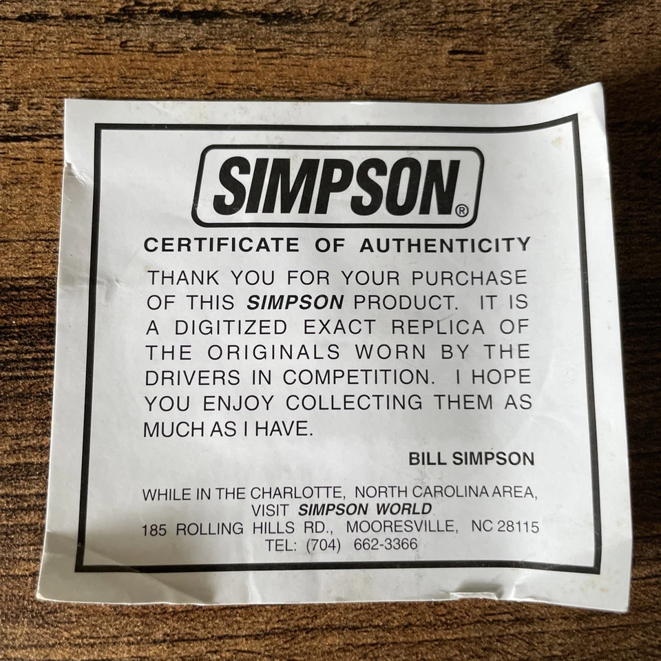 Mini Casco Simpson Naranja/Azul Nascar Michael Waltrip Citgo Singnature Edition Foto 3 de 3