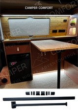 Campervan Folding Table Leg & Rail Kit, Black VWT5/T6 Motorhome/Caravan