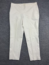 Eileen Fisher Pants Womens Medium White Organic Cotton Stretch Side Zip Ankle