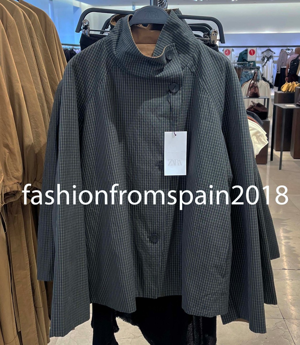 ZARA NEW WOMAN ZW COLL REVERSIBLE SHORT TRENCH COAT BLACK
