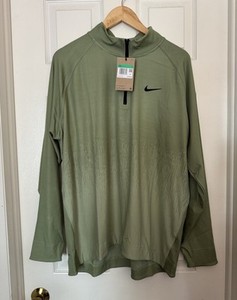 Nike Dri-FIT ADV Tour Men's Medium 1/2 Zip Golf Top FD5833-386 Green