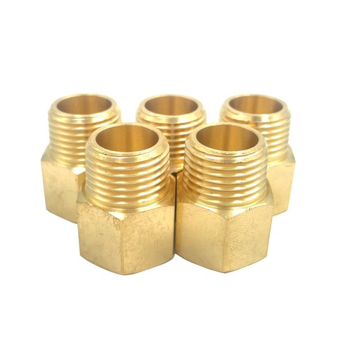 Paquete de 5 accesorios de tubería hexagonal de latón macizo de 1/2" hembra NPT x 1/2" NPT rosca... - Imagen 5 de 5