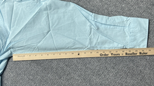 UNTUCKit Piccolo Camicia Uomo 3XLC Blu Bianco Righe Manica Lunga Bottoni Lino Nuova - Foto 8 di 13