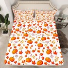 Halloween Pumpkin Bed Sheets Happy Fall Autumn Bedding Sets Full,Cute Fall Fl...
