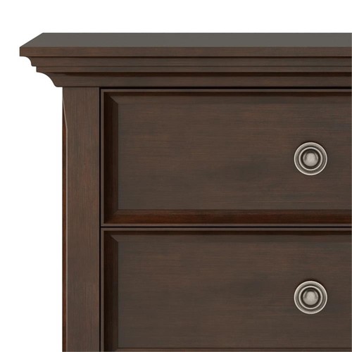 Amherst SOLID WOOD 24" Wide Traditional Bedside Nightstand Table in Russet Brown - Picture 4 of 9