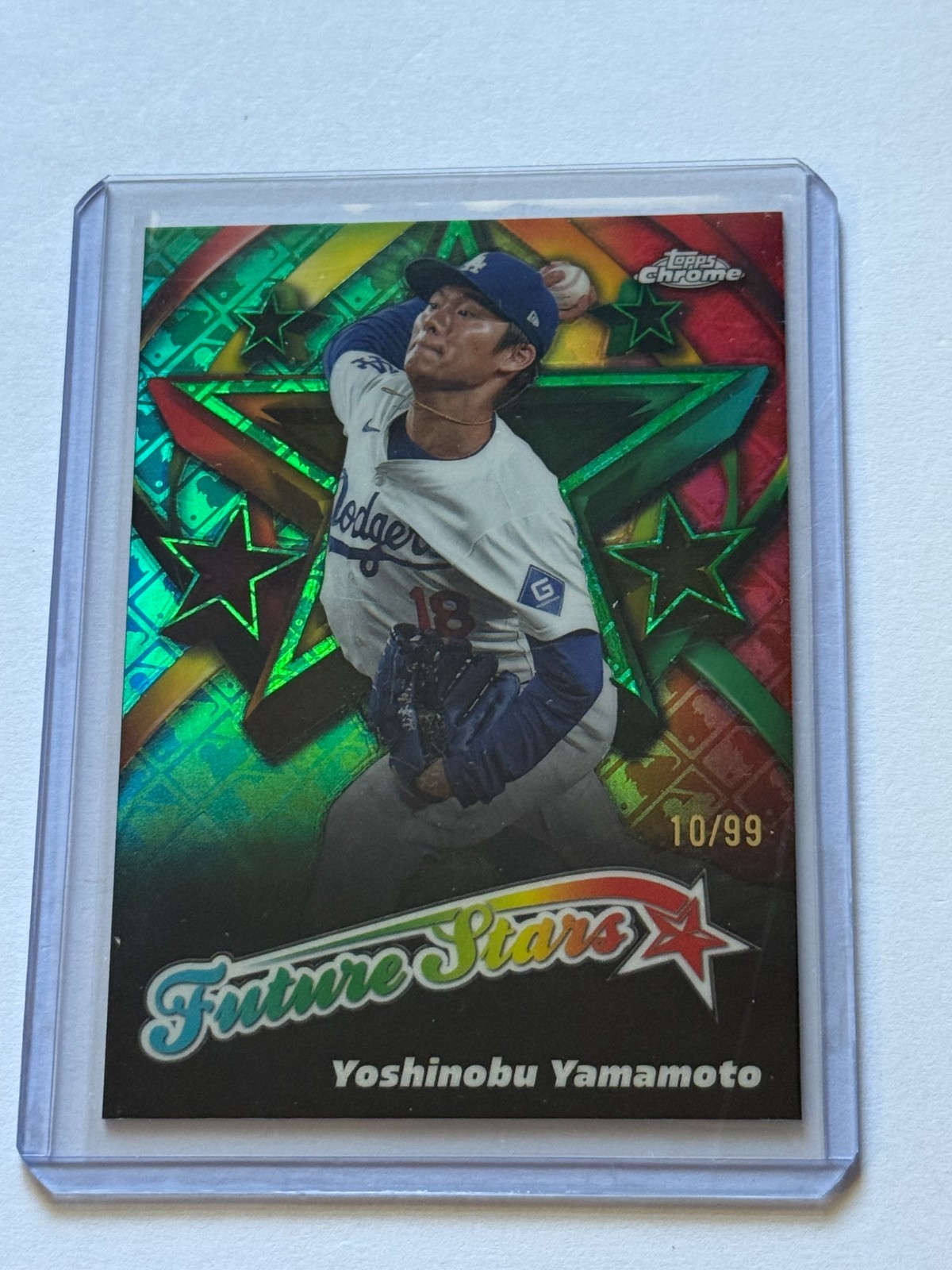 2025 Topps Chrome Logofractor Future Stars Yoshinobu Yamamoto Green 10/99