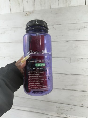 EDDIE BAUER Lexan grande bottiglia d'acqua 32 oz praticamente infrangibile escursionismo con custodia - Foto 3 di 12