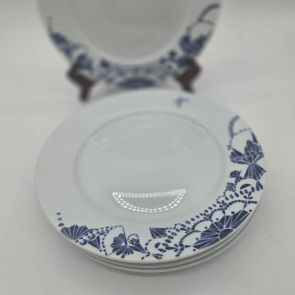 IKEA Promenad Azul y Blanco 10 5/8" Juego de 5 Platos de Cena - Hecho en Turquía Foto 4 de 4