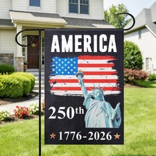 Patriotic Double-Sided Flag - 12x18 Inch Statue of Liberty for 250th Celebration