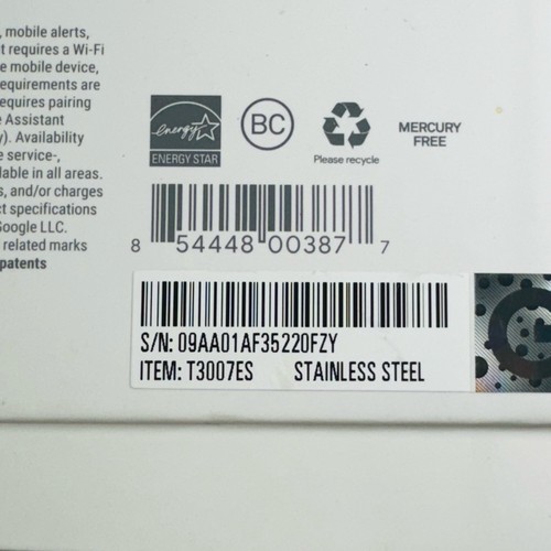 Google Nest Termostato de Aprendizaje 3ª Generación T3007ES Para Piezas/Reparación Sin Probar - Imagen 2 de 6