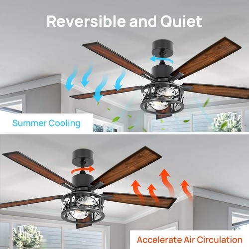 Consciot Ceiling Fan Wit Lights,52 Inch Farmhouse Indoor Ceiling Fan With Remote - Bild 6 von 8