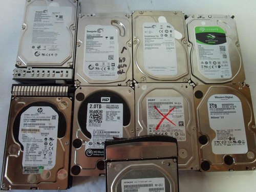 Lot Of 9* HGST, Seagate, Hitachi, Western Digital, 2TB 3.5" SAS HDD Mixed (J770) - Afbeelding 2 van 10