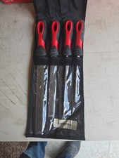 Snap-on Tools Sgfmx104 Red Soft Grip 4 Piece Mixed File Set With Kit Bag