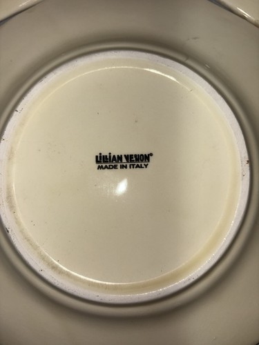 Three (3) Lillian Vernon Autumn Themed Dinner Plates w/ Metal Hangers Italy L760 - Picture 11 of 19