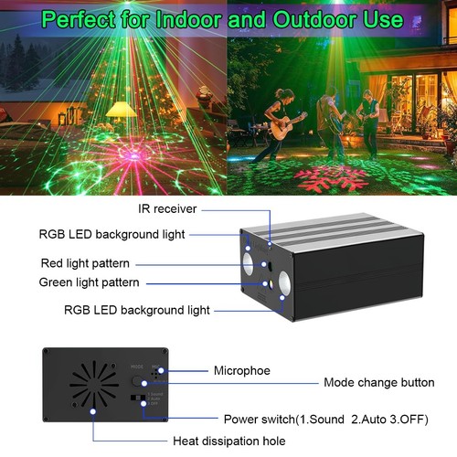 Party lights Strobe Stage Lights Disco DJ Lights Sound Activated with Remote ... - Picture 5 of 6
