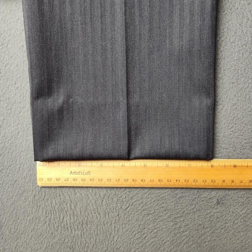 Hugo Boss Dress Pants Mens 32x34 Gray Pinstripe Grand Central Wool Flat Suit - Picture 13 of 14