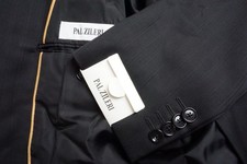 Pal Zileri Black Striped 100 Wool 2 Pc Suit Jacket Pants 36R US BRAND NEW