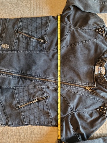 Womens Harley Davidson Black Denim Jacket XL (Fits Like Large) RN103819 - Picture 12 of 12