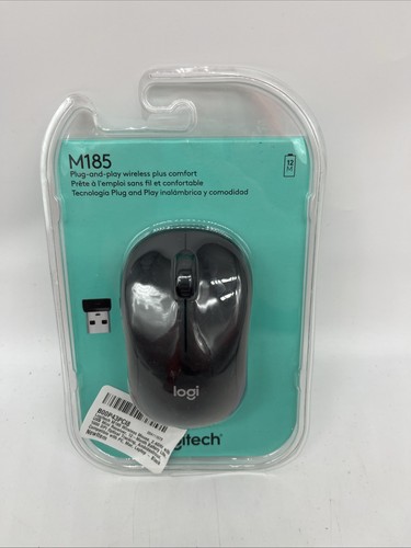 Logitech M185 Wireless Mouse 2.4 GHz with USB Receiver 1000 DPI - Black