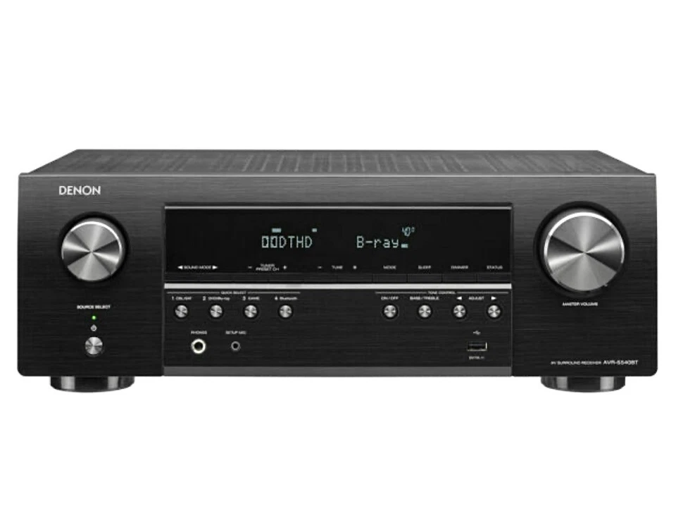 Denon AVR-S540BT 5.2-Ch 4K Ultra HD HDR Compatible A/V Receiver Surround Home - Image 3 of 4