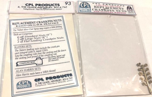 7mm/O CPL PRODUCTS REPLACEMENT CRANKPIN NUTS X 2 SHOWING BOTH SIDES OF PACK