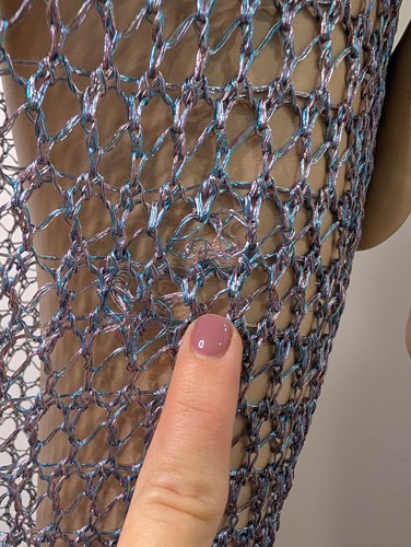 SUBSURFACE Skirt Iridescent Metallic Mesh Maxi Size S Sheer Festival Rave Y2K - Bild 6 von 9