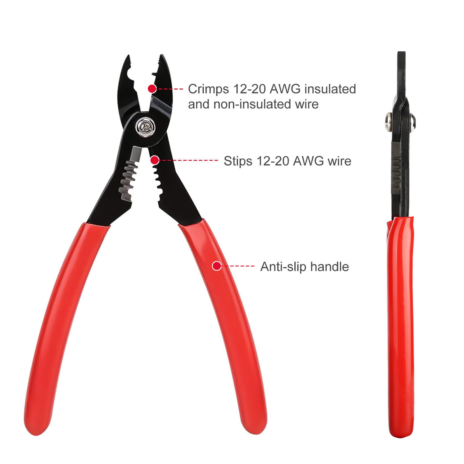 4in1 Wire Service Pliers Crimper Stripper Cutter Gripping for 12-20AWG Cable