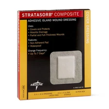 *2 Boxes* Stratasorb Composite Adhesive Island Wound Dressing, 6" x 6" 2 MSC3066