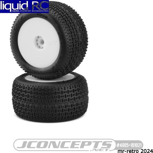 JConcepts 4005-101021 Twin Pin pink compound pre-mounted white wheels - Picture 1 of 2