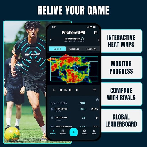 Pitchero GPS Player Bundle Size Youth Large GPS Tracker & Vest - Picture 5 of 7