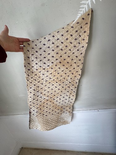 Antico frammento trapuntato francese 38x16 1700 piqué Boutis Jouy en josas Toile d - Foto 9 di 10