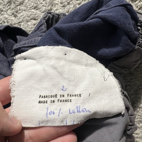 Pantalones de Trabajo True Vintage Hechos en Francia Algodón Azul Marino Oscuro Sueltos - Imagen 6 de 11