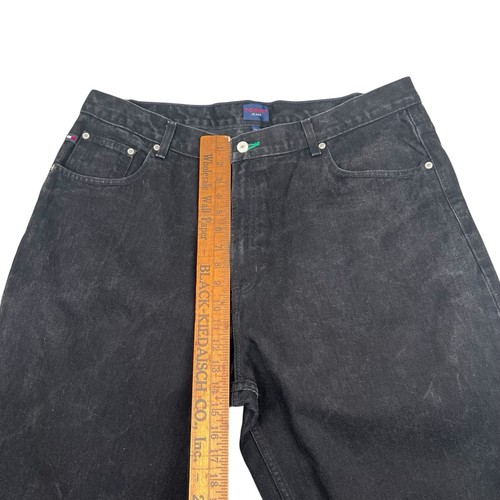 Jeans Tommy Hilfiger vintage uomo 40x34 nero relaxed tasca dritta ricamo - Foto 12 di 15