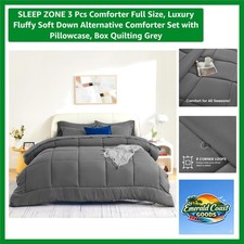 Soft Cozy 3-Pc Comforter Set in Solid Grey - Full Size, Hypoallergenic Design