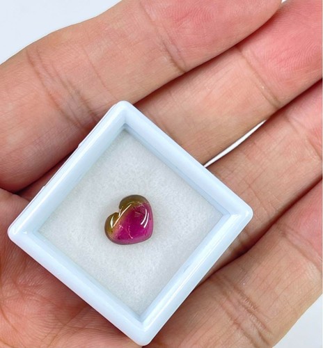 CERTIFIED 2.174ct Brazilian Nat Party Colored Tourmaline Heart Loose Stone P G Y - Picture 3 of 20