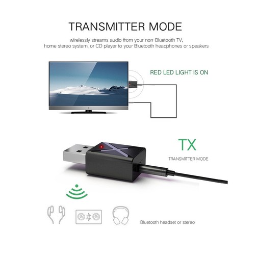 Transmitter Digital Devices Music Audio Receiver 2 in1 Bluetooth 5.0 Adapter C - Afbeelding 5 van 8