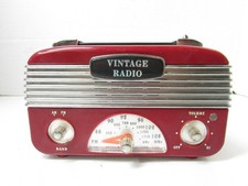 Repop Red Vintage Appearing AM/FM Radio F-645 Requires 3XAAA Compact Works