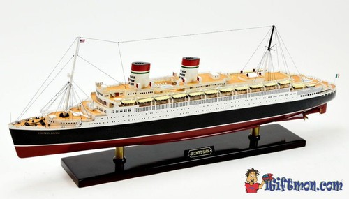 SS CONTE DI SAVOIA passenger ship 32" fully built wood model with stand - Picture 2 of 12
