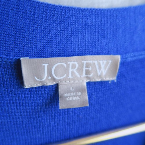 Gilet maglione J CREW blu royal taglia L vestibilità rilassata lana merino classico preppy - Foto 6 di 8