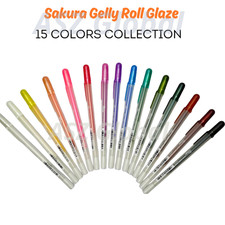 Sakura Gelly Roll Glaze Gel Ink Pen 15 Pens Colors Collection for Craft Art