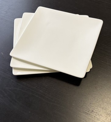 Crate & Barrel Bennet White Square Dinner Plates Martin Hunt 10 Inch Lot 3 Read