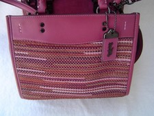 NEW AUTHENTIC COACH ROUGE LEATHER UPWOVEN LEATHER ROGUE 25 SATCHEL #C5464