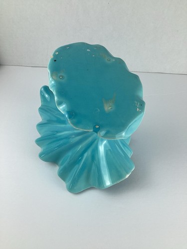 Vintage Aqua Blau Retro Wirbel Vase Keramik Unsigniert MCM - Bild 5 von 7