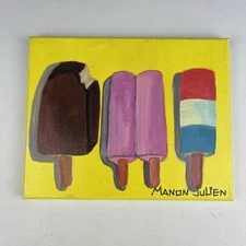 Colorful Original 8x10 Popsicle Painting – Summer Ice Cream Pop Art Kitchen Deco