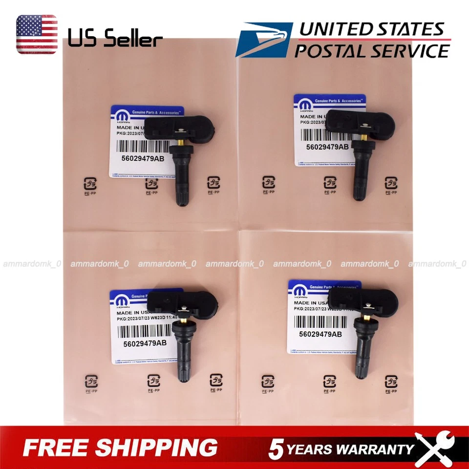 4PCS OEM 56029479AB TPMS Tire Pressure Sensor For Jeep Wrangler Dodge Chrysler - Image 2 of 4