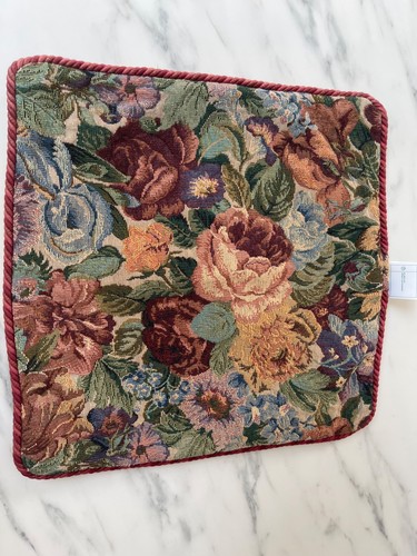 Vintage Laura AshleyCushion Cover traditional square embroidered floral 36x36cm - Picture 4 of 6