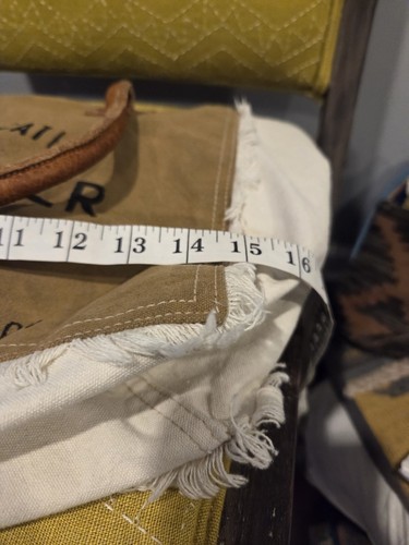 Sel de Mer Upcycled Canvas Handtasche Upcycled Canvas Beuteltasche Schultertasche hellbraun - Bild 8 von 11