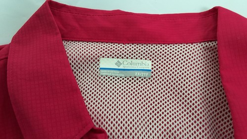 Camicia da pesca ventilata Columbia PFG Bahama UPF Omni Shade donna taglia-2X rosa rosso - Foto 13 di 13